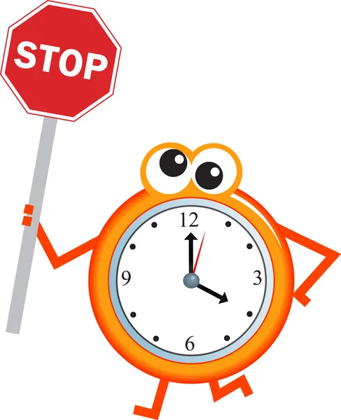 Stop time clock cartoon — Stock Vector