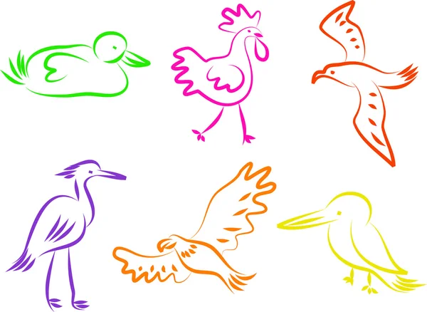 Vogel pictogrammen — Stockvector