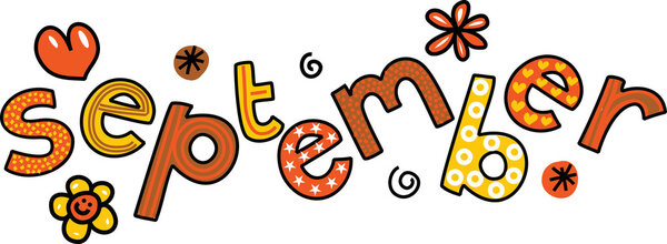 Text doodle for the month of September.