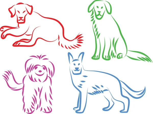 Dog icons — Stock Vector