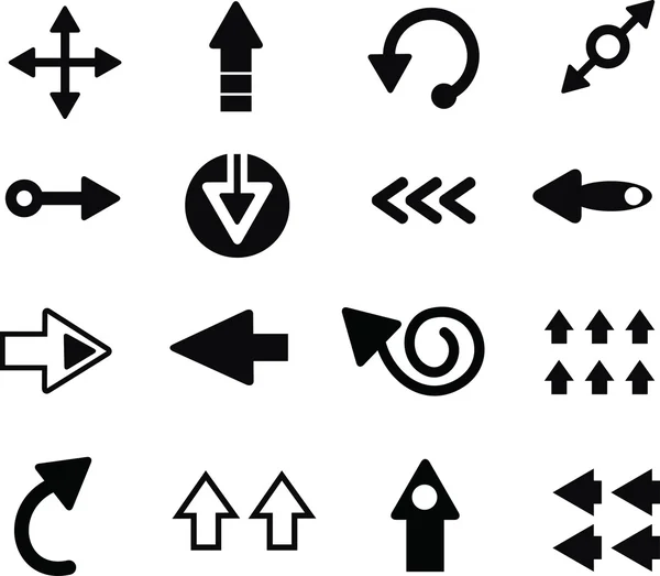 Zwarte pijl pictogram ingesteld — Stockvector