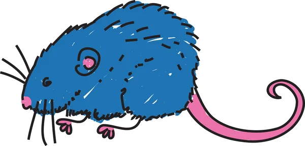 Karikatur einer blauen Ratte — Stockvektor