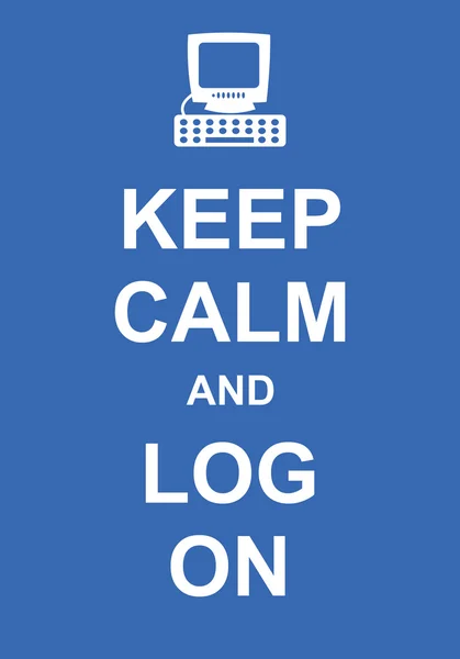 Keep Calm and Log On — Stock Vector