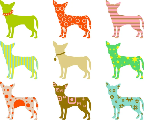 Patterned Chihuahuas background — Stock Vector