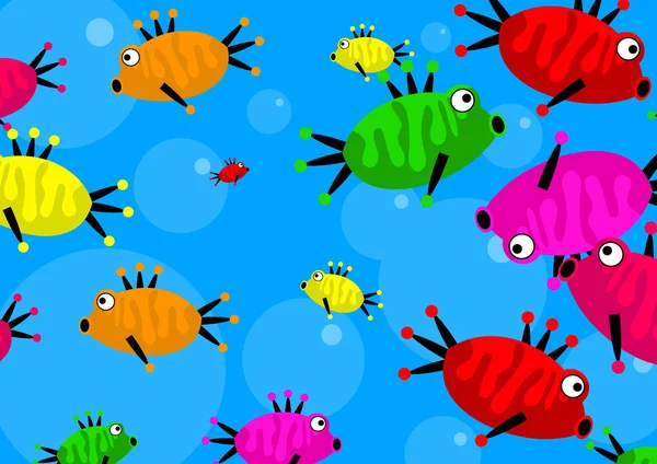 Ilustración de peces de dibujos animados . — Vector de stock