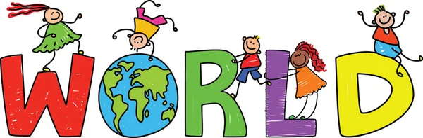 Dünyada çocuklar gösteren resim