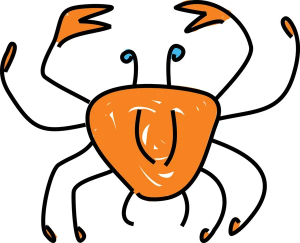 Dessin d'enfant de crabe — Image vectorielle