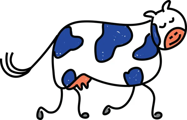 Child's drawing of cow — Stock Vector