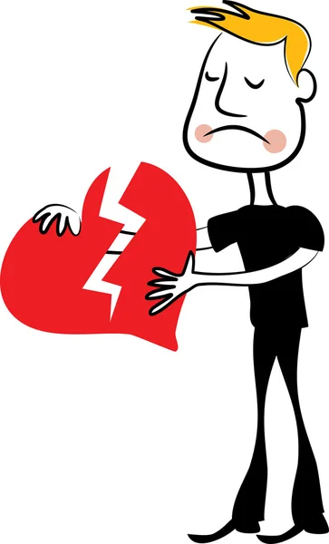 Karikatur gebrochenen Herzens — Stockvektor