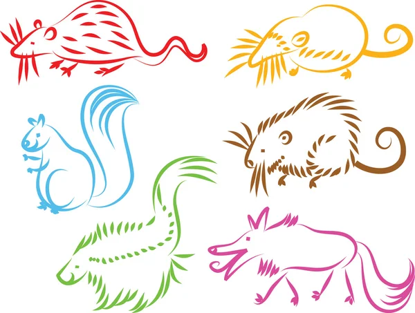 Animal icons illustration — Stock Vector