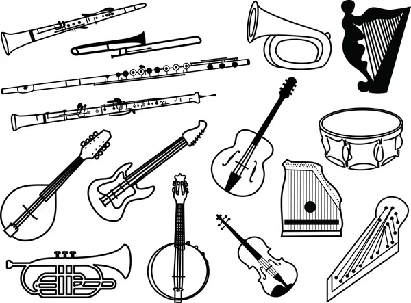 Musical instruments set — Stock Vector
