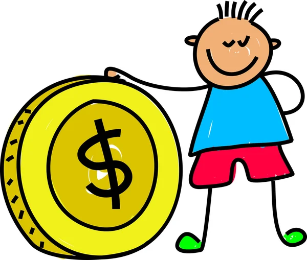 Money kid cartoon — Stock Vector