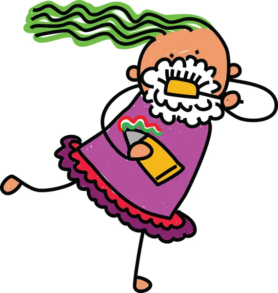 Küçük kız dişlerini fırçalıyor.