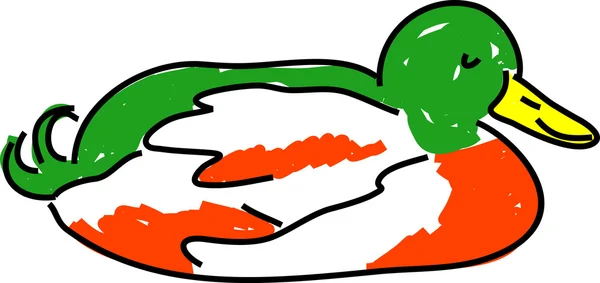 Dibujo infantil de pato — Vector de stock
