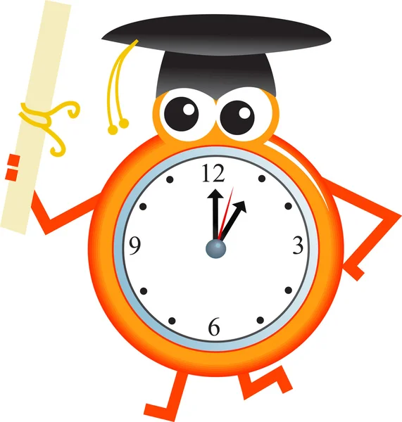 Reloj de tiempo de graduación — Vector de stock