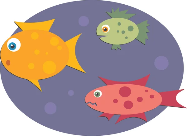 Illustrazione dei pesci dei cartoni animati . — Vettoriale Stock