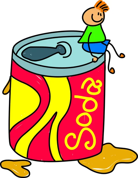 Soda kid boy — Stock Vector