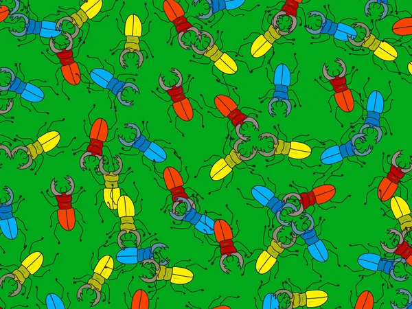 Escarabajos ciervos correteando alrededor — Archivo Imágenes Vectoriales