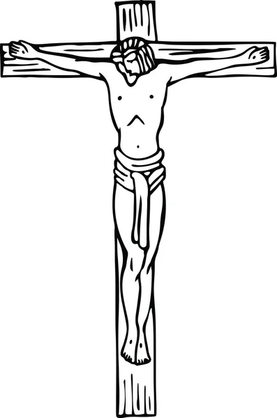 Salvador abençoado na cruz do calvário . — Vetor de Stock