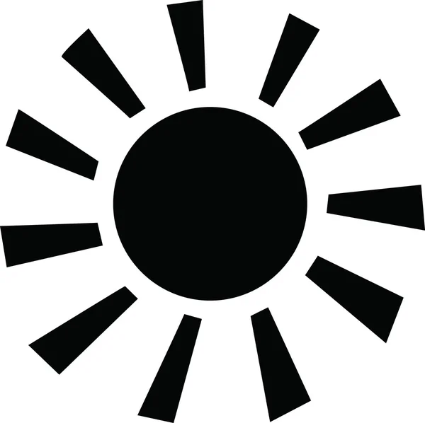 Silueta sol con rayos sobre fondo blanco — Archivo Imágenes Vectoriales