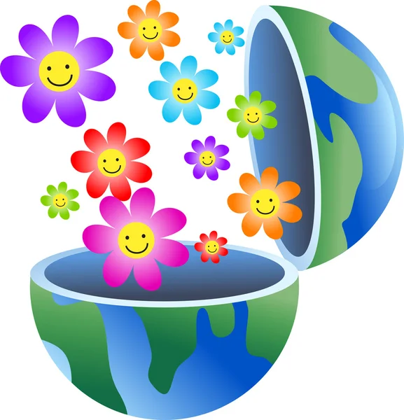 Flower globe — Stock Vector