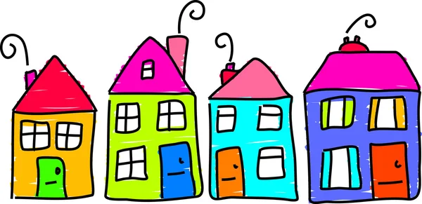 Kolorowych domów — Wektor stockowy