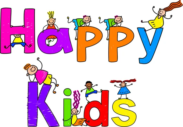 Desenhos animados crianças felizes — Vetor de Stock