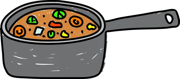 Pan of stew illustration — Stock Vector