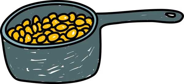 Pan of beans illustration — Stock Vector
