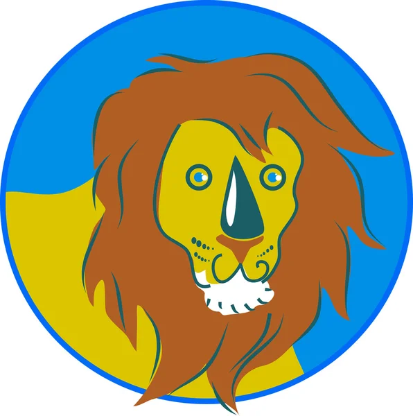 Cara de león salvaje — Vector de stock