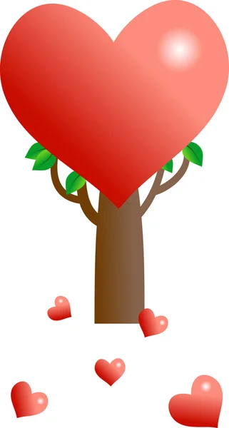 Illustrazione di un albero d'amore — Vettoriale Stock