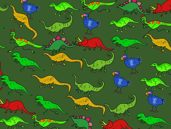 Design de papier peint dinosaure — Image vectorielle