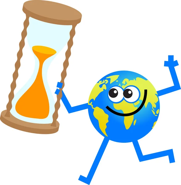 Timer-Globus-Cartoon — Stockvektor