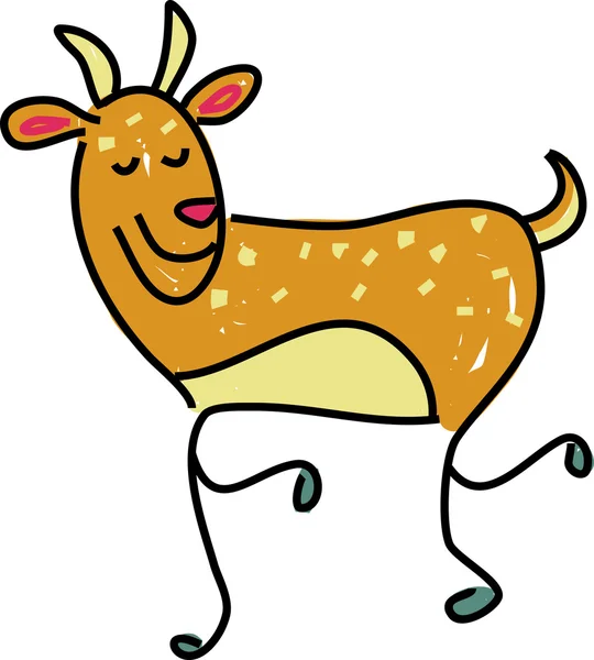 Child's drawing of deer — Stock Vector