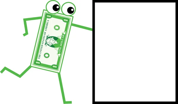 Cartone animato segno dollaro — Vettoriale Stock