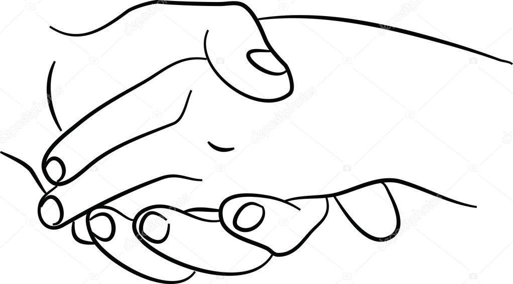 Male and female hand touching each other