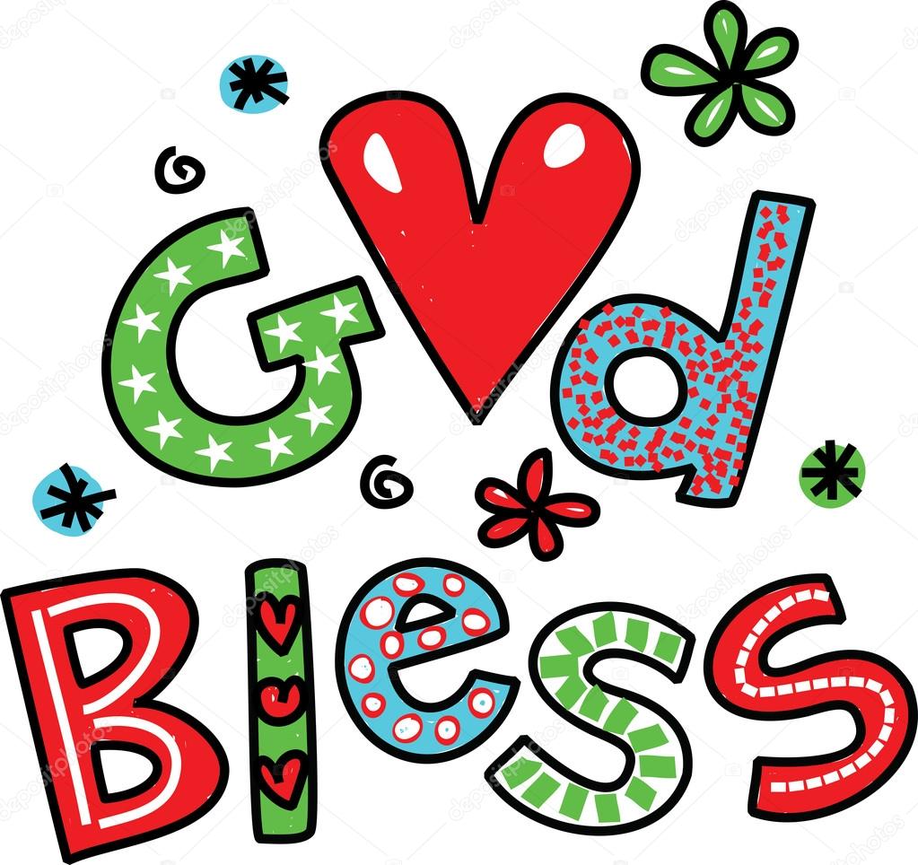 Text that reads GOD BLESS. Stock Vector by ©Prawny 64288231