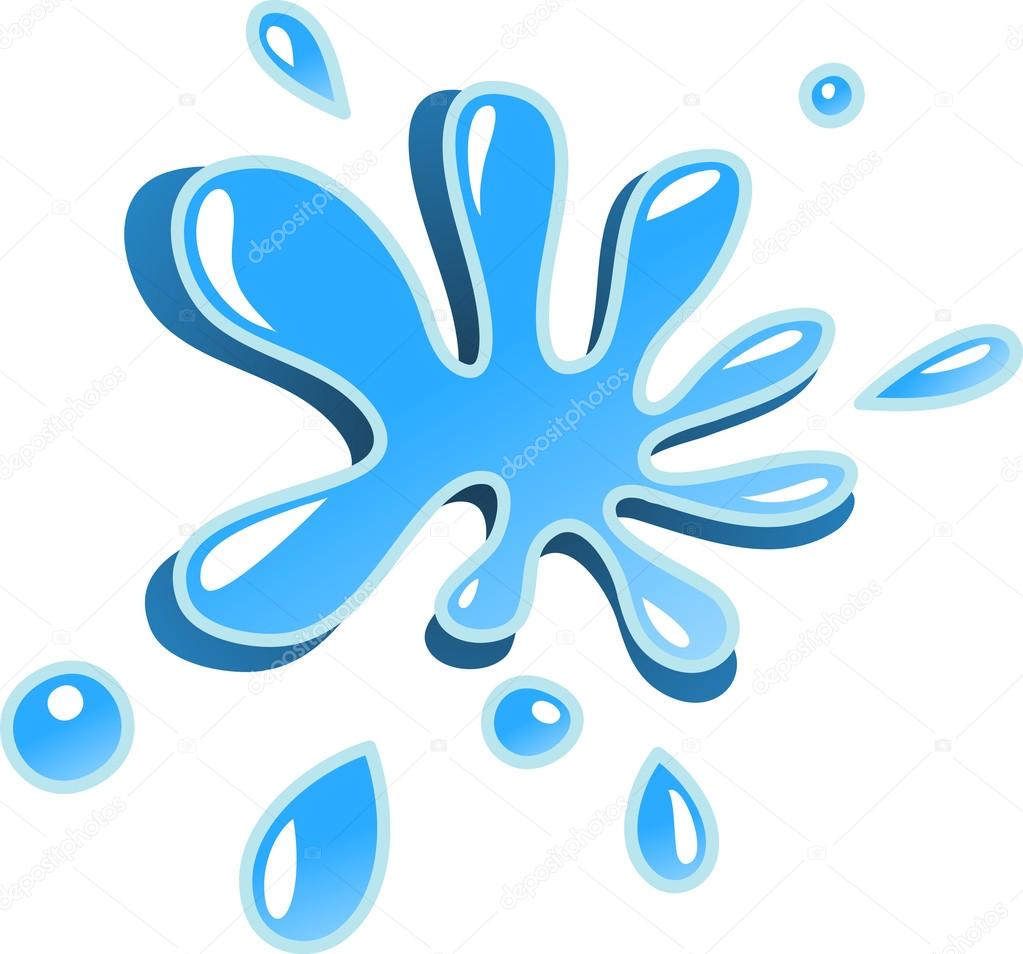 Water splash cartoon element