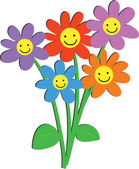 Květiny s šťastné úsměvy