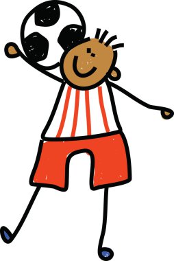 çizgi film çocuk futbol oynamak