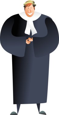 Happy barrister on white clipart