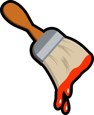 Kırmızı boya ile damlama fırça