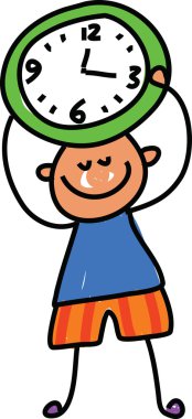 Çizgi film çocuk ve saat