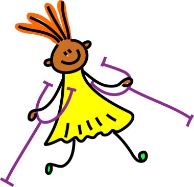 Disabled girl in wheelchair clipart
