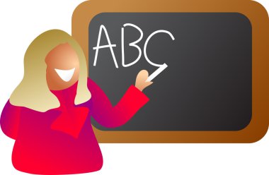 Tahtaya yazma İngilizce öğretmeni