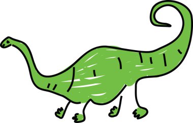 Diplodocus çocuğun çizimi