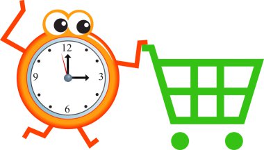 Alışveriş zaman saati çizgi film