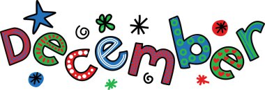 Aralık ayı için metin doodle.