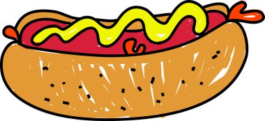 Hotdog illüstrasyon