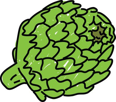 Elle çizilmiş enginar çizgi film